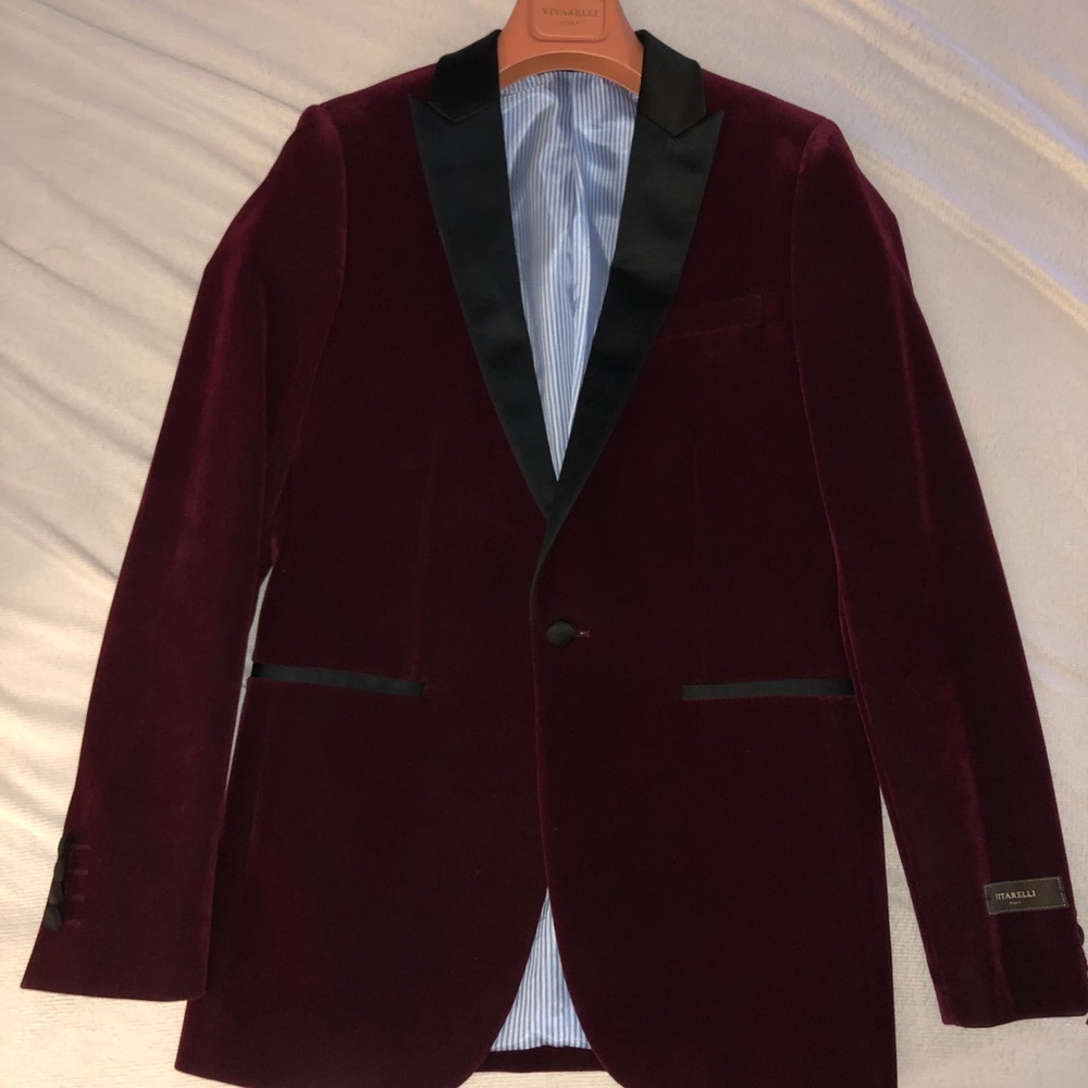 Red velvet dress jacket